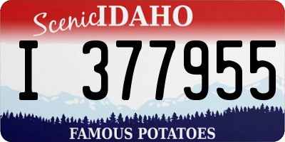 ID license plate I377955
