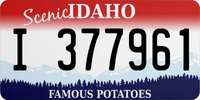 ID license plate I377961