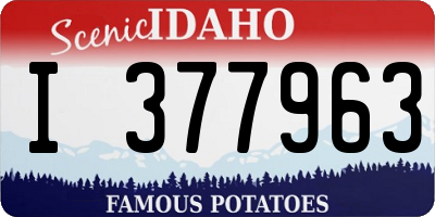 ID license plate I377963