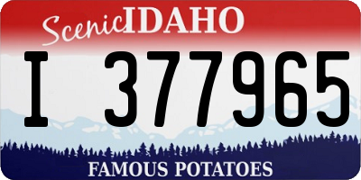 ID license plate I377965