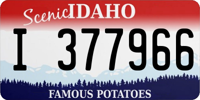 ID license plate I377966
