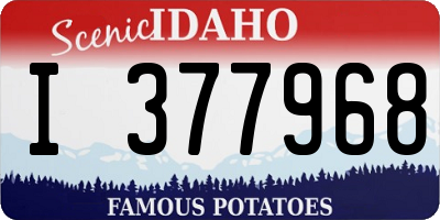 ID license plate I377968