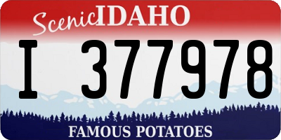 ID license plate I377978