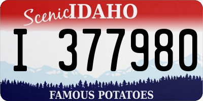 ID license plate I377980