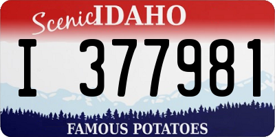 ID license plate I377981