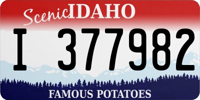 ID license plate I377982