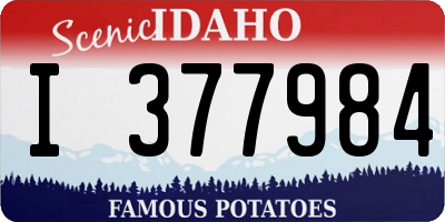 ID license plate I377984