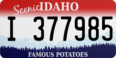 ID license plate I377985