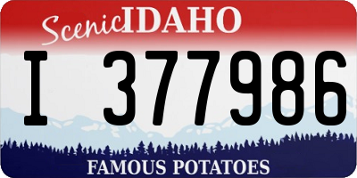 ID license plate I377986