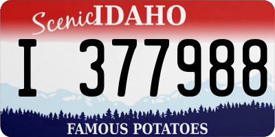 ID license plate I377988