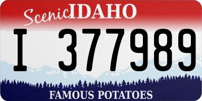 ID license plate I377989