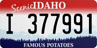ID license plate I377991