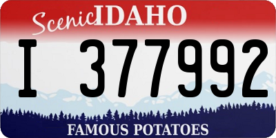 ID license plate I377992