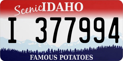 ID license plate I377994