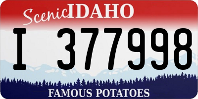 ID license plate I377998