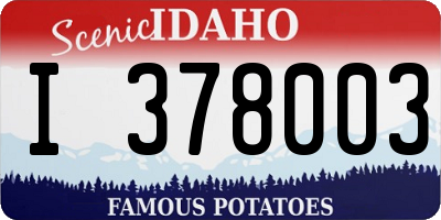ID license plate I378003