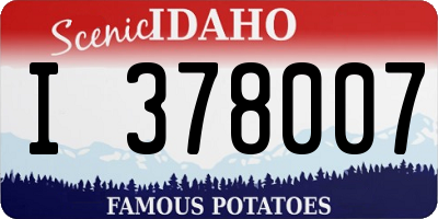 ID license plate I378007