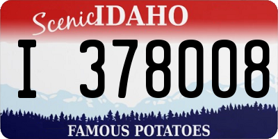 ID license plate I378008
