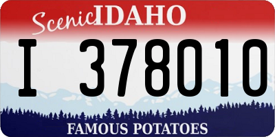 ID license plate I378010