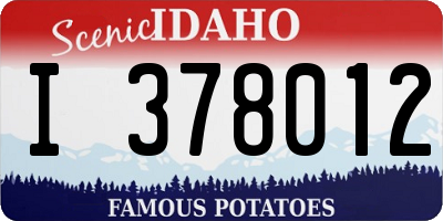 ID license plate I378012