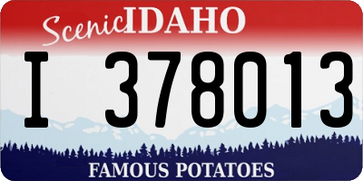 ID license plate I378013