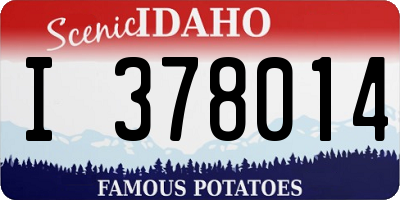 ID license plate I378014