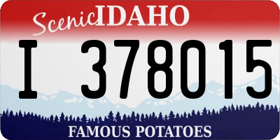 ID license plate I378015