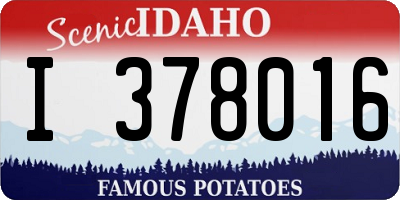 ID license plate I378016