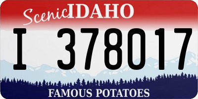 ID license plate I378017