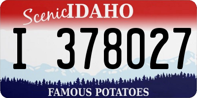 ID license plate I378027