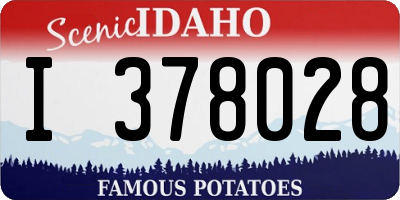 ID license plate I378028