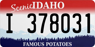 ID license plate I378031