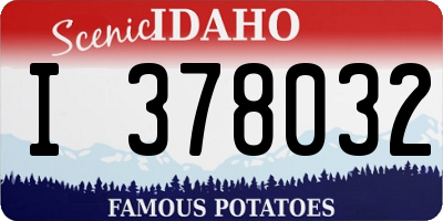 ID license plate I378032