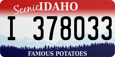 ID license plate I378033