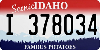 ID license plate I378034