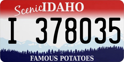 ID license plate I378035