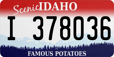 ID license plate I378036