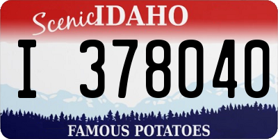 ID license plate I378040