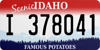 ID license plate I378041