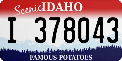 ID license plate I378043