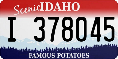 ID license plate I378045