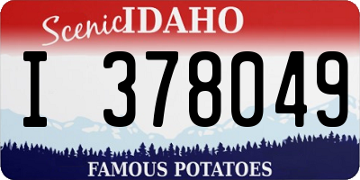 ID license plate I378049