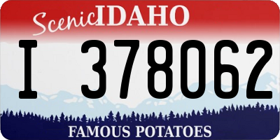 ID license plate I378062