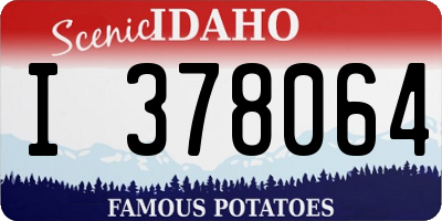 ID license plate I378064