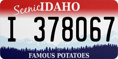 ID license plate I378067