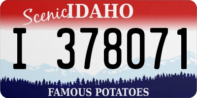 ID license plate I378071