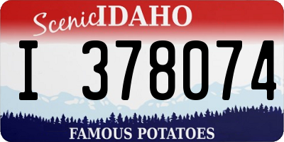 ID license plate I378074