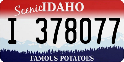 ID license plate I378077