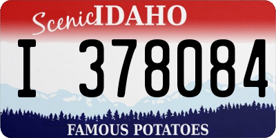 ID license plate I378084