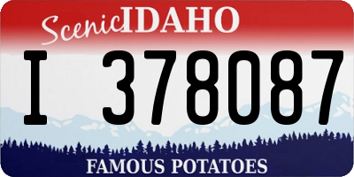 ID license plate I378087